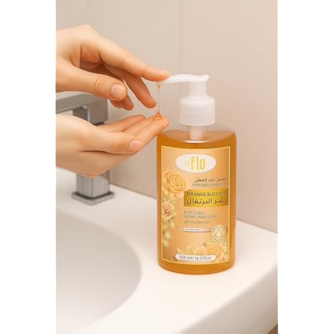 FLO صابون يد معطر بزهرة البرتقال، سائل مضاد للبكتيريا برائحة رقيقة، غني بالجليسرين، 500 مل - Image 2